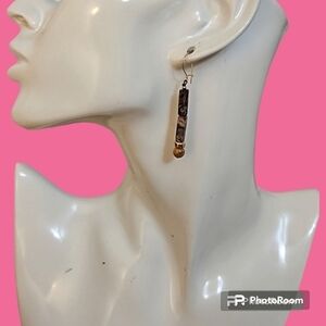 3/$30 HANDMADE Rhodonite Beaded Stick Dangle Hook Earrings